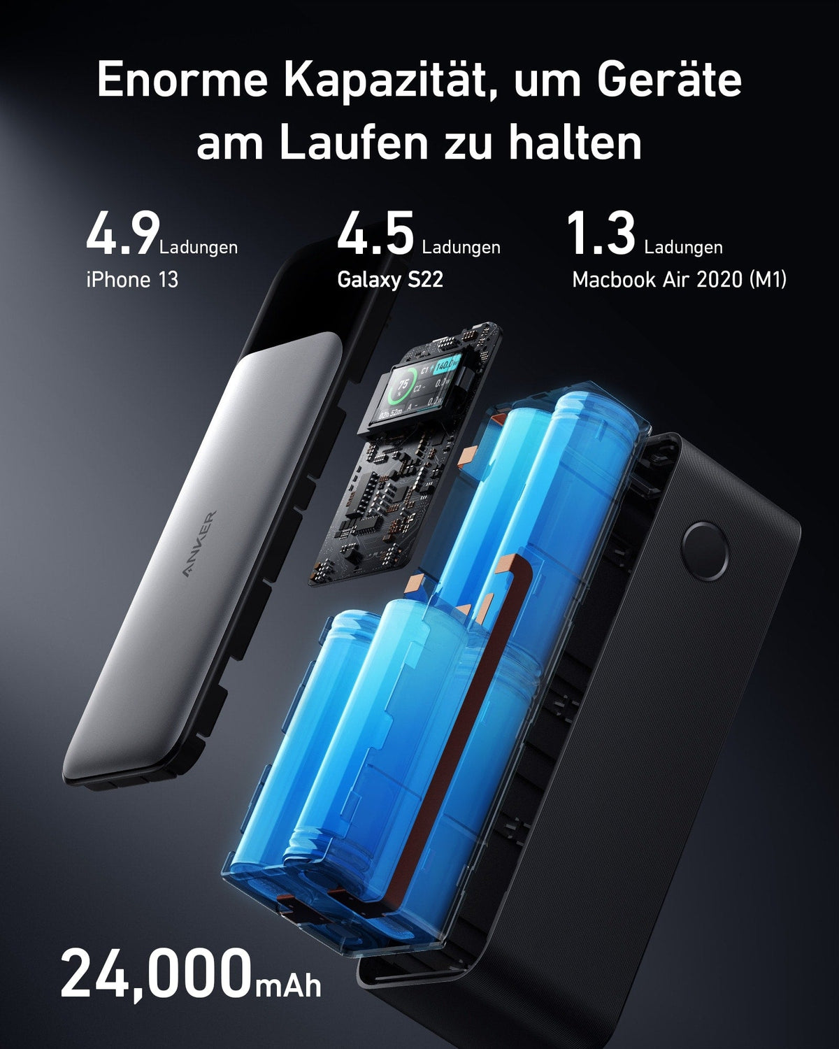 737 Power Bank (PowerCore 24K) | 89 Wh | Solar and Power